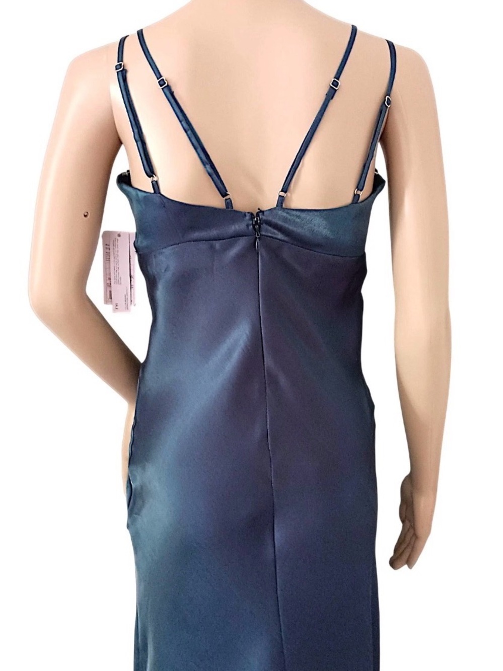 🌸Wild Fable Iridescent Dress XS Satin Slip Midi Blue Y2K 90s Spaghetti Strap NWT - Picture 5 of 12